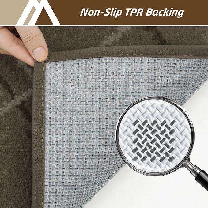 COSY HOMEER Front Door Mat Low Profile Non-Slip Doormat for Entryway, Absorbent Dirt Trapper Washable Entrance Mat, Sturdy Polyester Doormats (60"x36", Brown) - Image 4