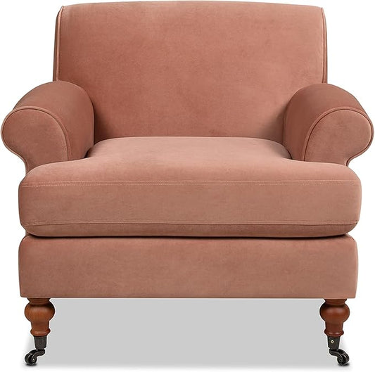 Jennifer Taylor Home Bliss 38" Lawson Living Room Accent Arm Chair with Metal Casters