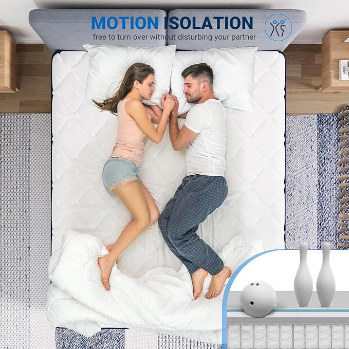 Avenco Full Mattress, 12 Inch Hybrid Full Size Mattresses in a Box, Colchones Full Size with Comfort Foam and Pocket Coils for Pressure Relief Motion Isolation