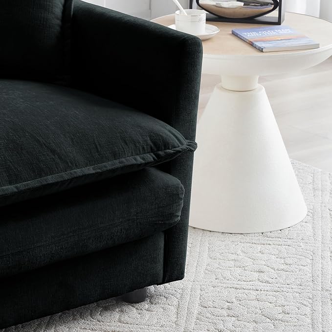 ERYE Oversized Loveseat Sectional Sofa Modern Deep Seat Reversible Chaises Sofa&Couch with 2 Movable Ottomans and 4 Pillows, Modular Sleeper Upholstered Couch for Living Room,Apartment,Studio,Office