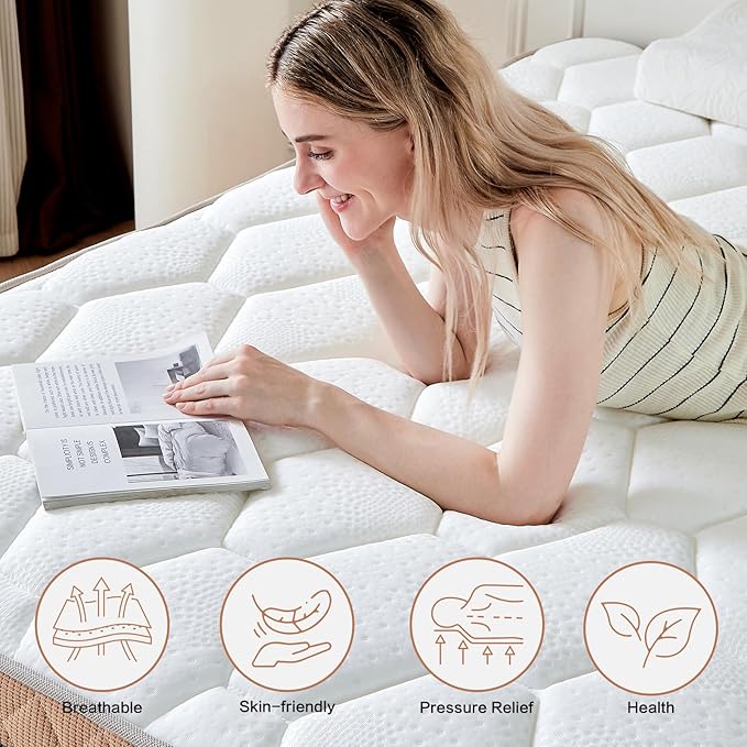 Full Size Mattress,12 Inch Full Mattress,Memory Foam Hybrid Mattresses for Back Pain Relief,Pressure Relief & Motion Isolation,CertiPUR-US Certified,Medium Firm,54"x75"