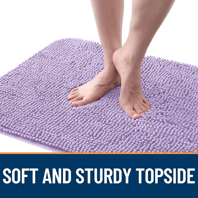 OLANLY Dog Door Mat for Muddy Paws 59x35, Absorbs Moisture and Dirt, Absorbent Non-Slip Washable Doormat, Quick Dry Chenille Mud Mat for Dogs, Entry Indoor Entryway Carpet for Inside Floor, Lavender - Image 4