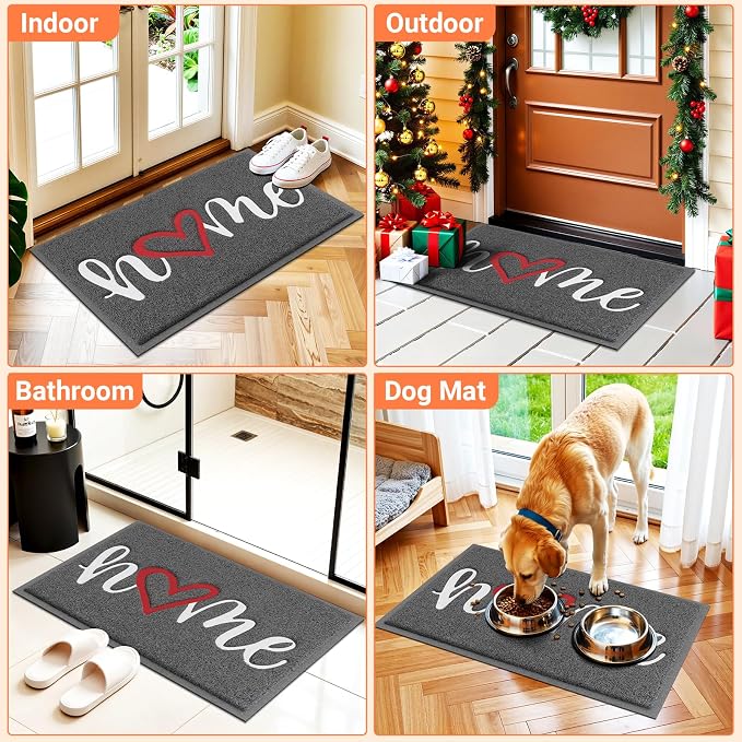 StepLively Door Mat Home Welcome Mats Outdoor and Indoor, Heavy-Duty Low-Profile Non-Slip Durable Front Welcome Mat Doormat for Home Entrance, Outside Entry, Yard, Floor, Patio (32''x20'', Grey) - Image 7