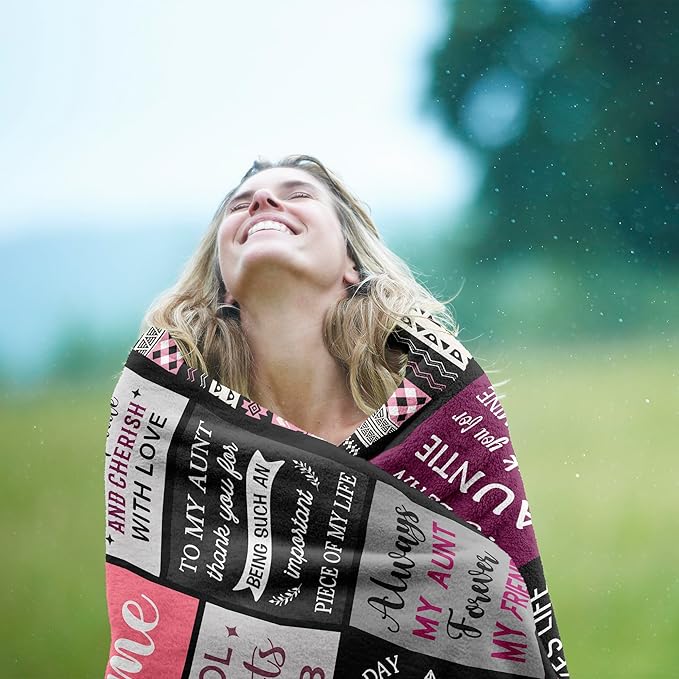 Ruvinzo Aunt Gifts, Auntie Gift Ideas, Best Aunt Ever Christmas Birthday Gifts, Gift for Aunts from Niece Nephew, Best Auntie Birthday Presents, Aunts Valentines Mothers Day Christmas Blanket 60"x50"
