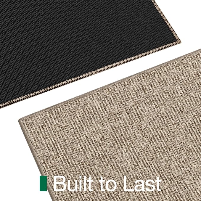 LUMI Ultra Thin Door Mat for Entryway, 36"x56" Low Profile Non Slip Rubber Backing Indoor Doormat, Easy Clean Welcome Entrance Mat for Inside House, Patio, Khaki - Image 6