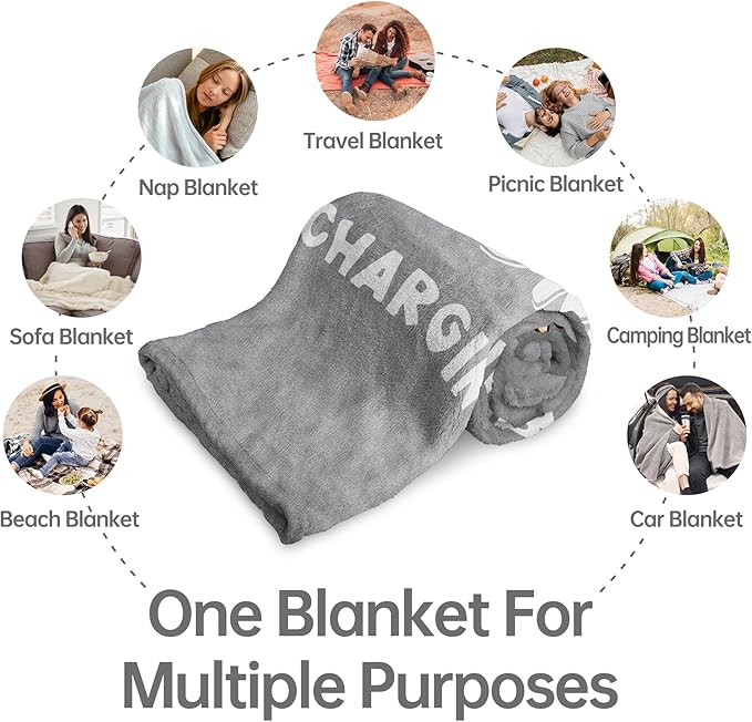 Funny Gifts for Grandma, Grandma is Charging Sloth Blanket, Birthday Gifts for Grandmas from Grandkids,Grandmas Gitts for Mothers Day Christmas, Soft Sloth Blanket for Grandmother, Grey, 60" x 50"