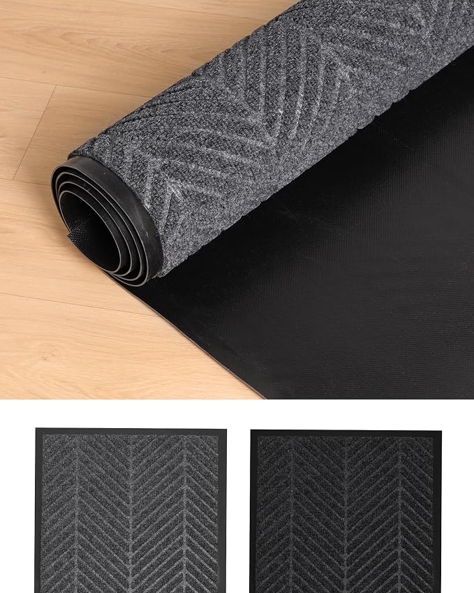 Front Door Mat Indoor Outdoor Entrance, 16" x 24" Heavy Duty Doormat for Entryway, Absorbent Low Profile Welcome Mats Non-Slip, Trap Dirt Durable Mats for Home, Patio, Garage - Image 9