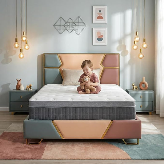 Full Size Mattress - 14 Inch Full Mattress- Hybrid Memory Foam Mattress,Pressure Relief, Cooling Breathable Cover, CertiPUR-US Certified, Bed-in-a-Box