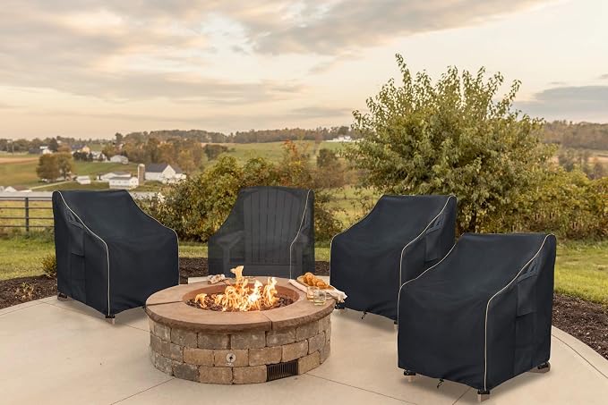 Patio Swivel Chair Cover 4 Pack,Waterproof Heavy Duty Outdoor Chair Covers,Outdoor Swivel Chair Cover for Patio Furniture Covers(33W x 35D x 36H inches),Black - Image 9