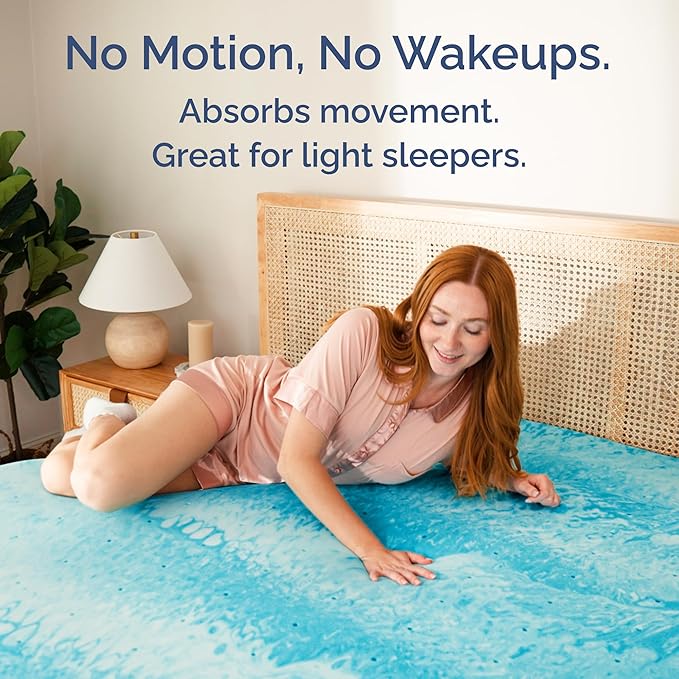 2 Inch Twin Memory Foam Mattress Topper - Cooling Gel Infused Bed Topper - Soft Ventilated Mattress Pad for Pressure Relief & Pain-Free Sleep - CertiPUR-US & Oeko-TEX