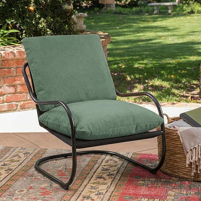 Peace nest Modern Accent Chair,Comfy Living Room Suspended Chair with Mental Frame,Bedroom Armchair with Soft Upholstered Cushion for Balcony Lounge Reading Meeting Room,Green