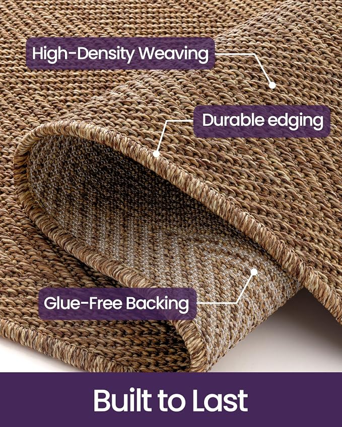DEXI Hallway Runner Rug 3.3x12, Woven Braided Farmhouse Runner Carpet Indoor, Absorbent Thin Long Entryway Runners for Kitchen, Laundry Room, Patio Entrance, Brown - Image 7