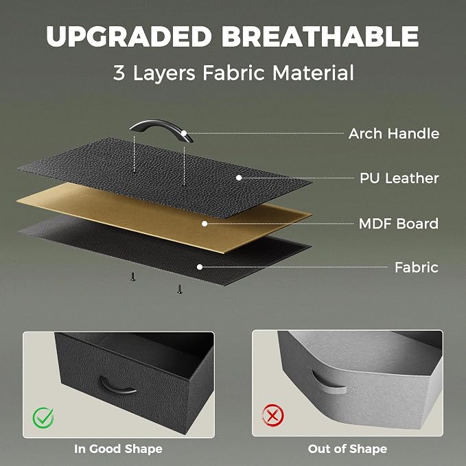 Huuger TV Stand for 55 60 Inch TV, Entertainment Center with Power Outlets and LED Lights, 54 Inch TV Console for Living Room, Media Console with Drawers and Shelves, Black - Image 5