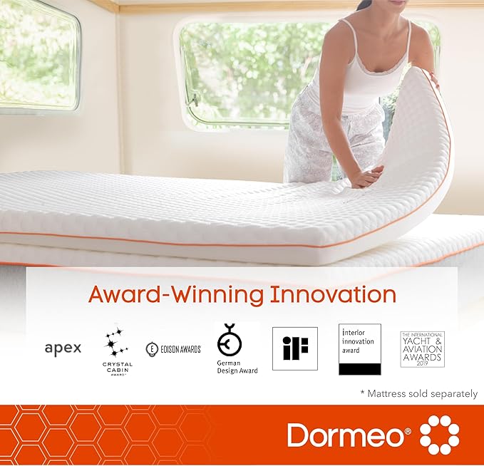 Dormeo RV Short Queen Cooling Mattress Topper with Octaspring® Technology for Optimal Back Support, Medium Firmness