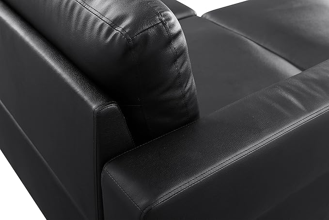 L Shaped Sectional Modern Sofa - Convertible Leather Sleeper Bed Couch Set with Reversible Chaise, Lounge Modular Cloud Couch for Living Room Apartment