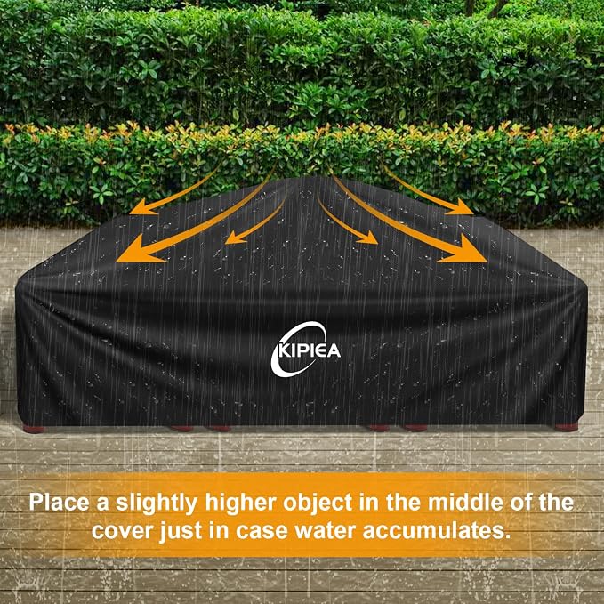Kipiea Outdoor Furniture Covers Waterproof, 420D Heavy-Duty Patio Furniture Set Covers, No Tears Anti UV No Fading(128" L x 83" W x 28" H) - Image 9