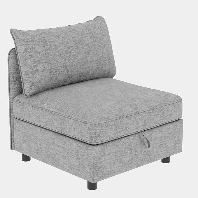Oversized 8 Seater Modular Storage Sectional Sofa Customizable Seating Group Sofa&Couch Convertible Sleeper Sofabed W/Movable Ottoman & Seat, U-Shaped Chenille Upholstered Sofa Couch for Living Room