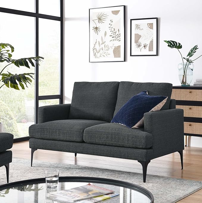 Modway EEI-6006-DOR Evermore Upholstered Fabric Loveseat, Gray