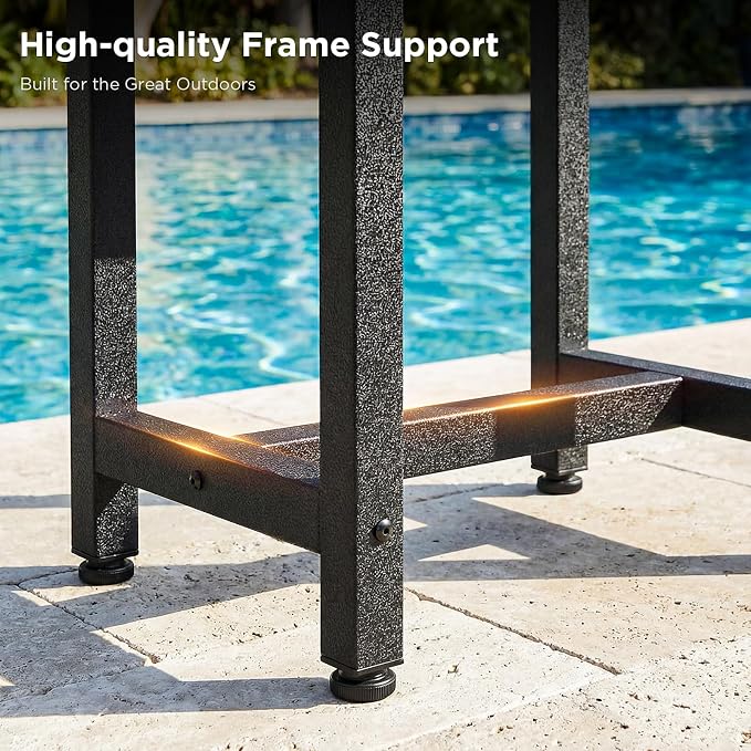 ODK Outdoor Side Tables Set of 2, Adirondack Patio End Table with Weather-Resistant Waterproof Top for Hot Tub Garden, Balcony, Poolside, 2PCS, Black - Image 6