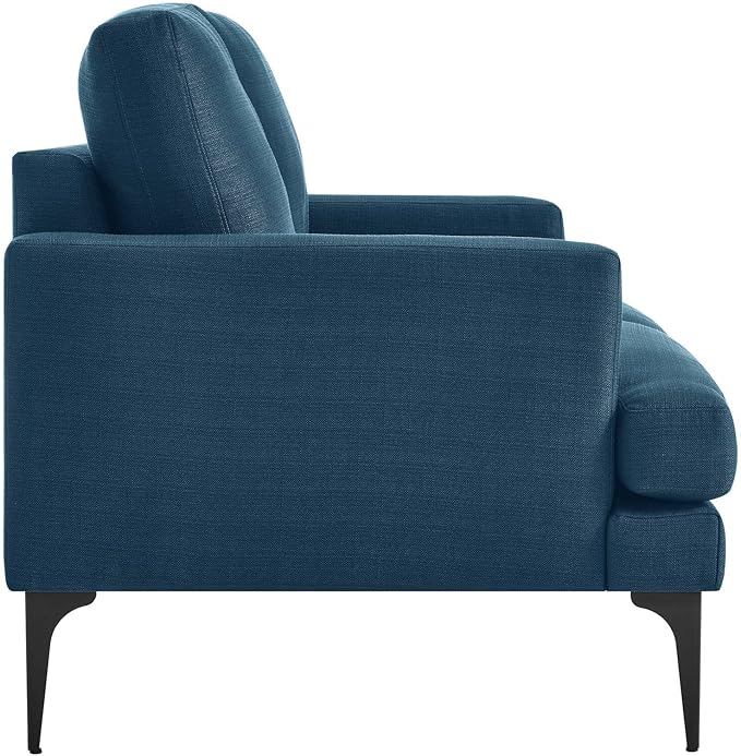 Modway EEI-6006-AZU Evermore Upholstered Fabric Loveseat, Azure
