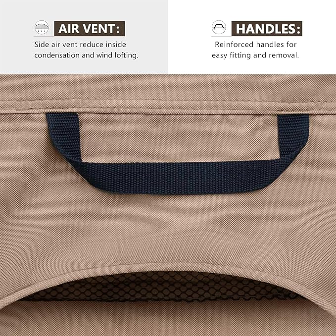 ULTCOVER Waterproof Patio Chair Cover 2 Pack Outdoor Lounge Deep Seat Single Lawn Chair Covers 32W x 34D x 34H inches - Image 4
