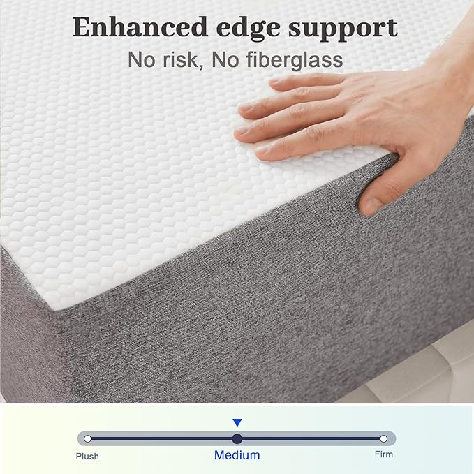 Lukace 12 Inch Full Size Mattress No Fiberglass Gel Memory Foam Mattress for Cool Night, Certified Safe, Relieve Pressure with Medium Firm Support, Back Pain Relief, 75" L x 54" W
