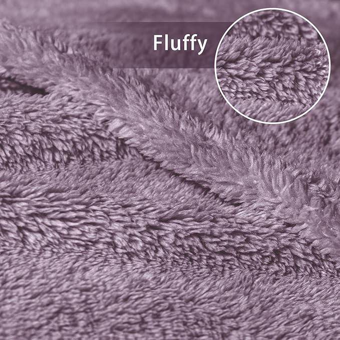 Exclusivo Mezcla Soft Fleece Throw Blanket for Couch, Super Soft Velvet Plush Fleece Blankets, Fuzzy Cozy and Warm for Winter, 50x60 Inches, Grayish Purple