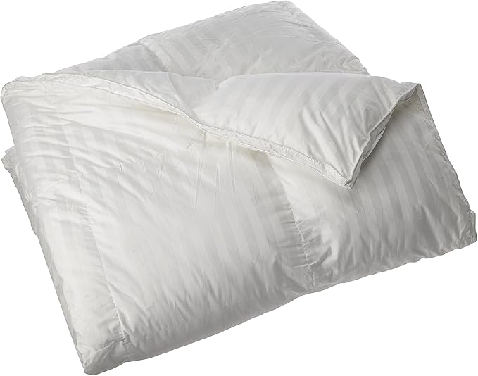 Blue Ridge Home Fashions 500 Thread Count Cotton Damask Duraloft Down Alternative Comforter, King, White