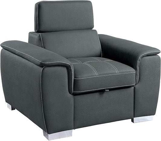 Homelegance Ferriday 45" Convertible Lounger Chair Gray