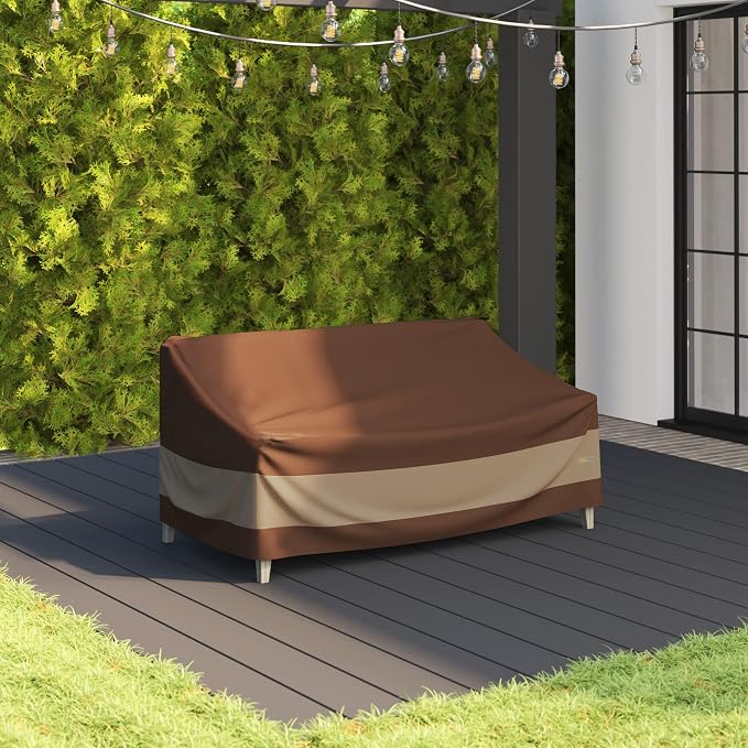DUCKCOVERS ULV623835 Ultimate Patio Loveseat Cover, 62 "W x 38" D x 35" H, Mocha Cappuccino, Patio Furniture Covers - Image 8