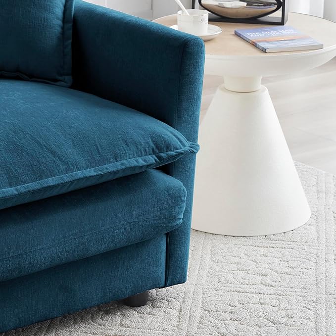 ERYE 2 PCS Oversized Living Room Sofa Sets Include Two Spacious Loveseats for 4-6 Persons, Modern Deep Seat Modular Cushions Sofa&Couch w/8 Pillows for Home,Apartment,Office, 76.7", Blue/2PCS