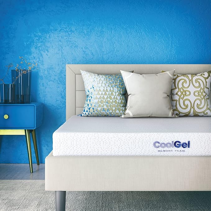 Cool Gel Chill 14 Inch Medium Firm Memory Foam Mattress Twin XL Size, with Bonus Cool Gel Memory Foam Bed Pillow, 14" with Pressure Relief, CertiPUR-US Certified, Cooling Twin XL Mattress in a Box
