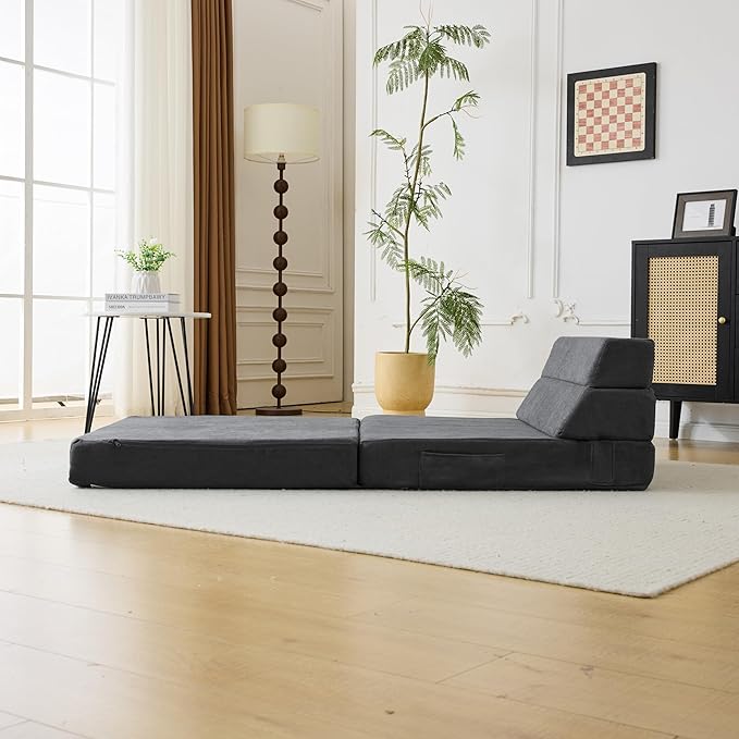 Folding Sofa Bed Foldable Mattress Luxury Miss Fabric, Folding Sleeper Chair Tatami Sofa Bed Floor Mattress Floor Couch, Fold Out Chair Bed Couch Futon Mattress for Guest Room, Living Room