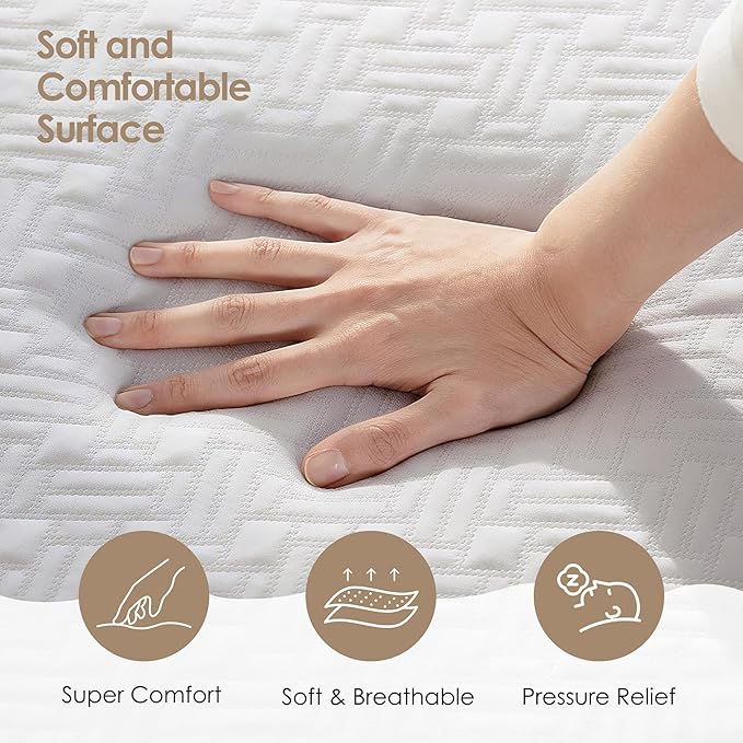 10 Inch Full Gel Memory Foam Mattress Full Size, Medium Firm, Cooling Pressure Relief, Removable Washable Cover, Ideal for Guest Room, RV, Camper, Daybed