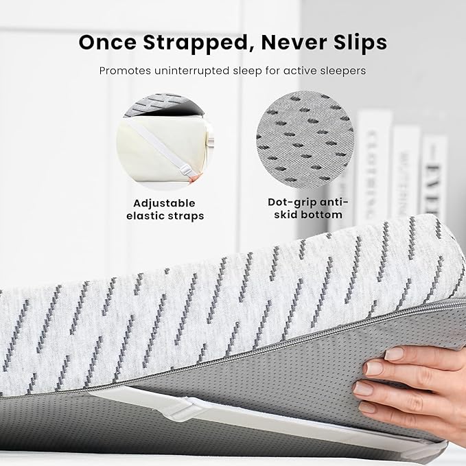 HOMRELEXA Bamboo Mattress Topper King Size 4 Inch, Cooling Gel & Bamboo Charcoal Memory Foam Mattress Topper for Back Pain Relief, Firm Dual-Layer Foam Bed Pad with Removable Cover