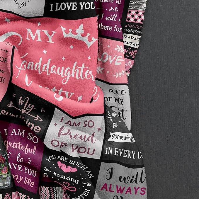 Ruvinzo Granddaughter Gifts from Grandma, Gift for Granddaughters, Granddaughter Present, Grand-Daughter Birthday Gifts Ideas, Grand-Daughter Blanket 60” x 50”