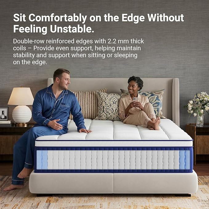 Avenco 14 Inch King Mattress, King Size Hybrid Mattress with Cooling Memory Foam and Smarts Coil Spring, Spinal Alignment & Contour Support, CertiPUR-US Certified, Mattresses in a Box