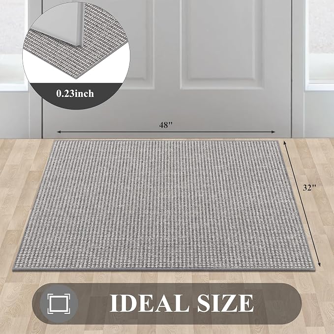 HEBE Indoor Door Mat 32"x48", Non Slip Front Door Mat Indoor Entrance, Low-Profile Entryway Mats Welcome Doormat, Washable Dirt Trapper Mat Floor Carpet for Kitchen Entry Mat - Image 2