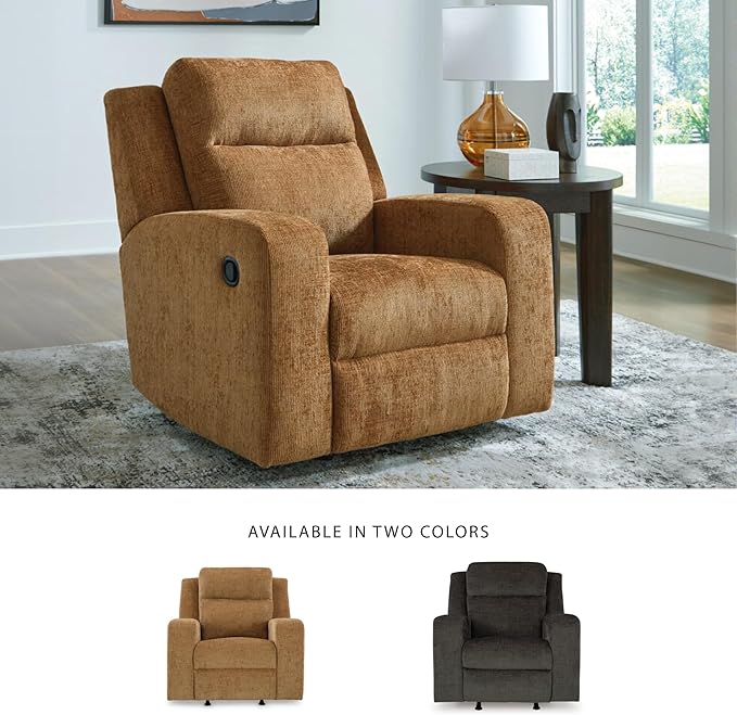 Signature Design by Ashley Kanlow Modern Manual Rocker Recliner, Light Brown