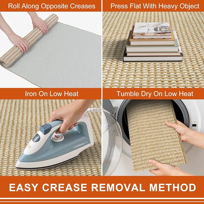 Dirt Trapper Door Mat 24"x36", Non-Slip Indoor Door Mats, Absorbent Washable Door Mat Indoor Entrance, Low-Profile Inside Doormat Floor Rugs for Entry and Entryway, Beige White (Fold) - Image 3