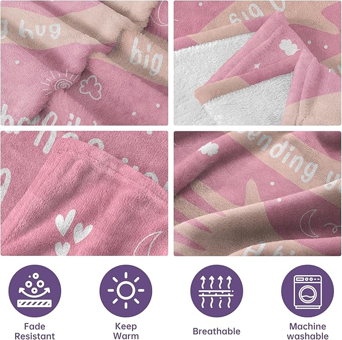 Afterprints Get Well Gifts for Women, Hug/Healing Blanket, Thinking of You/Breast Cancer/Sympathy/After Surgery Gifts for Friends, Sister, Coworkers, Soft Throw Blankets 60'' x 80''