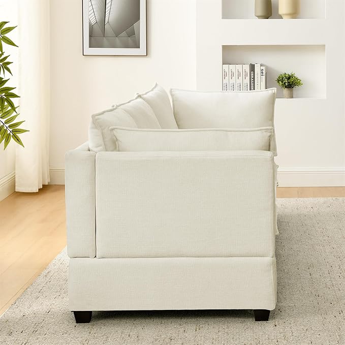 Flexible Combination Convertible Modular Sectional Sofa,140" Oversized U Shaped Cloud Couches with 2 Movable Ottomans,6-Seat Chenille Combination Sofa Set for Living Room | Layer Cushions