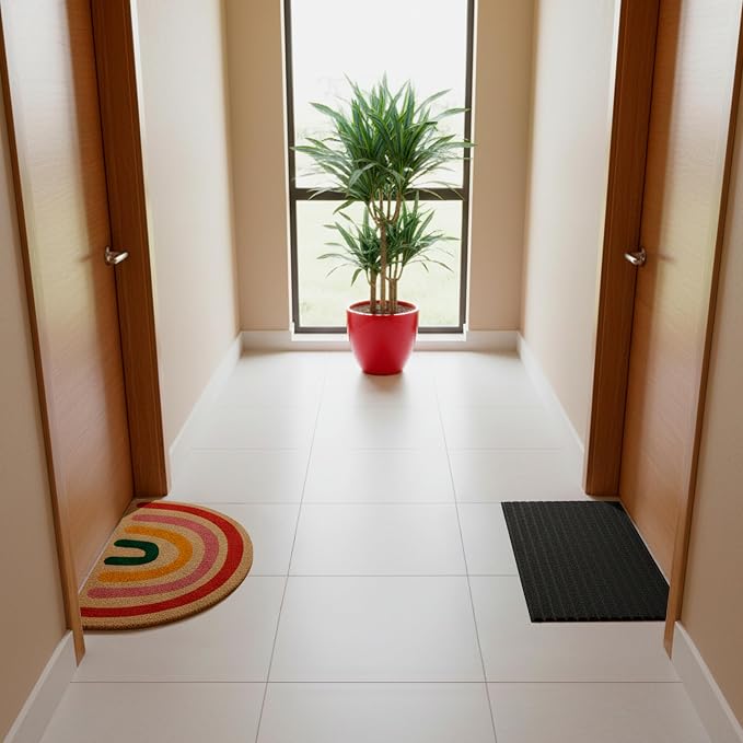Fisura- Doormat Outdoor Entrance, Outdoor mats for Front Door, Welcome mat. Made of Coconut Fiber with Non-Slip PVC Base, Doormat Hand-Painted, 27,5 inch x 15,7 inch. (Rianbow Boho) - Image 5