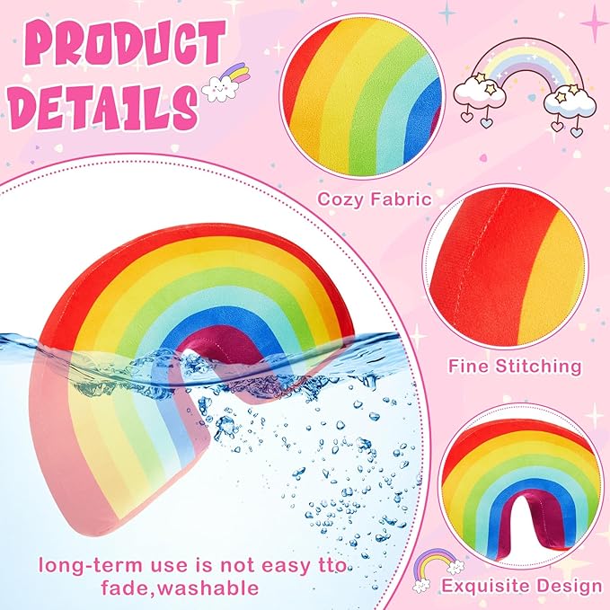 Chunful Rainbow Pillow for Girls Kids 13.8 x 8.7 x 4 Inch Plush Cute Rainbow Throw Pillow Arch Shaped Cushion Stuffed Decoration for Bed Chair Room Home Decor Easter Day(Colorful,1 Pcs)