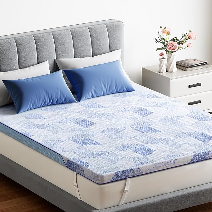 PERLECARE Supportive Medium-Firm Mattress Topper Queen- 3 Inch Memory Foam Bed Topper Made with CertiPUR-US® Certified Foam,Cooling Bamboo Cover, Removable & Washable, Oeko-Tex Certified