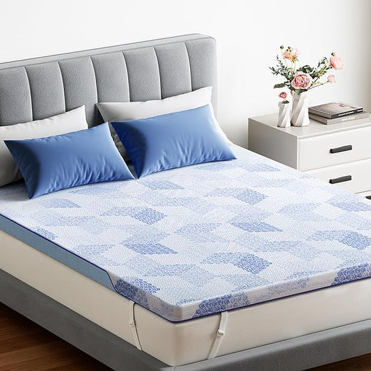PERLECARE Supportive Medium-Firm Mattress Topper Queen- 3 Inch Memory Foam Bed Topper Made with CertiPUR-US® Certified Foam,Cooling Bamboo Cover, Removable & Washable, Oeko-Tex Certified