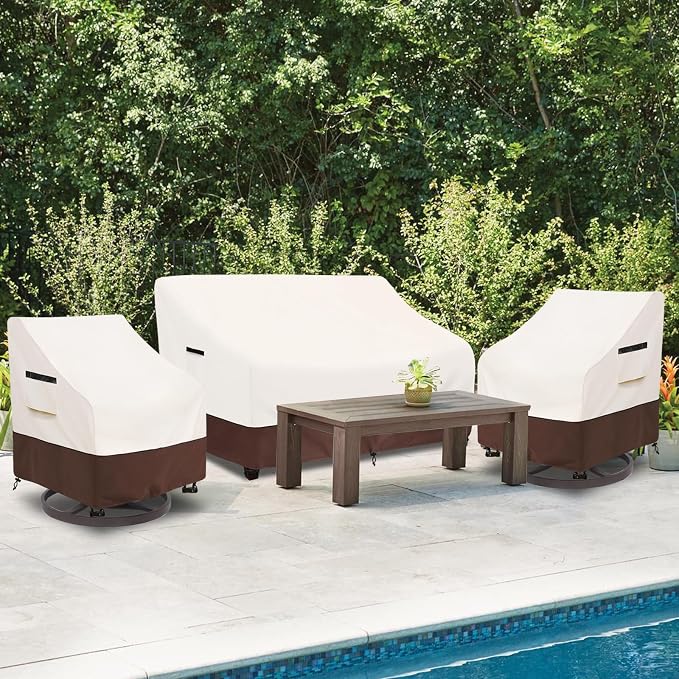 Outdoor Couch Covers,79 Inches Outdoor Sofa Cover, Waterproof Patio Furniture Cover,Furniture Covers for Patio Seating (Beige) - Image 9