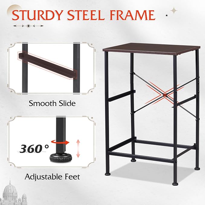 WLIVE Night Stand, Small Dresser with 2 Drawers & Wooden Top, Nightstand with Fabric Bins, Bedside Table End Table for Bedroom, Closet, Entryway, College Dorm, Charcoal Black - Image 7