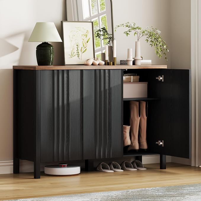 Vlsrka Shoe Cabinet with 3 Doors, Narrow Wooden Shoe Cabinet, Hidden Shoe Storage for Entryway, Foyer, Hallway by VlsrkaFurniture