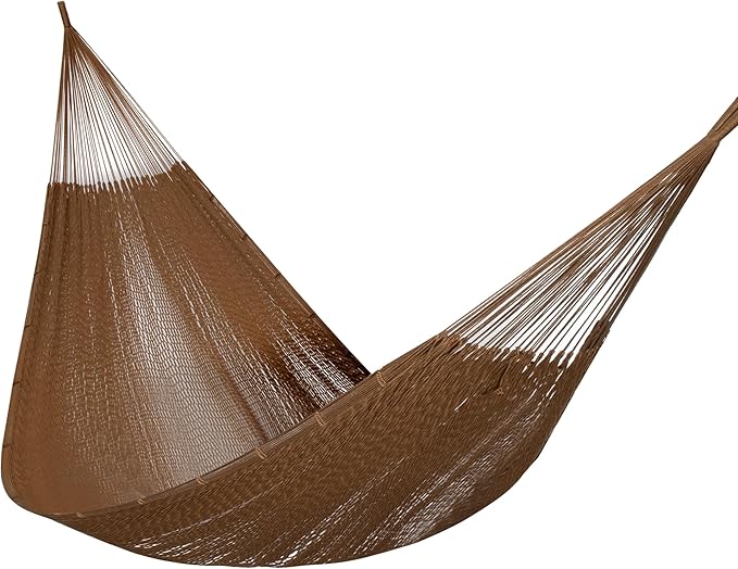 PNAEUT Handwoven Mayan Hammock, Thick Soft Rope Double Hammock for Outdoor Outside & Indoor, 600 lbs Capacity Heavy-Duty, Includes Tree Straps, Carabiners & Carrying Bag (Desert, X-Large) by PNAEUT